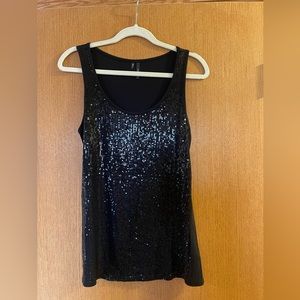 Maurices Black Sequin Tank Top